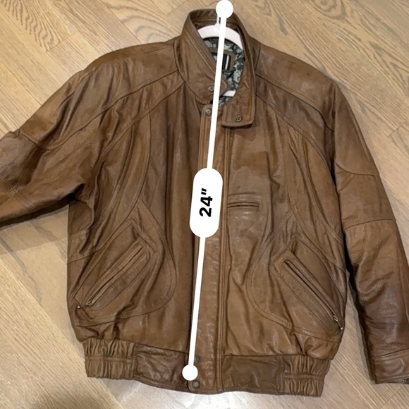 Vtg Saddlery Bomber Jacket L leather y2k bohemian boho - Picture 8 of 8